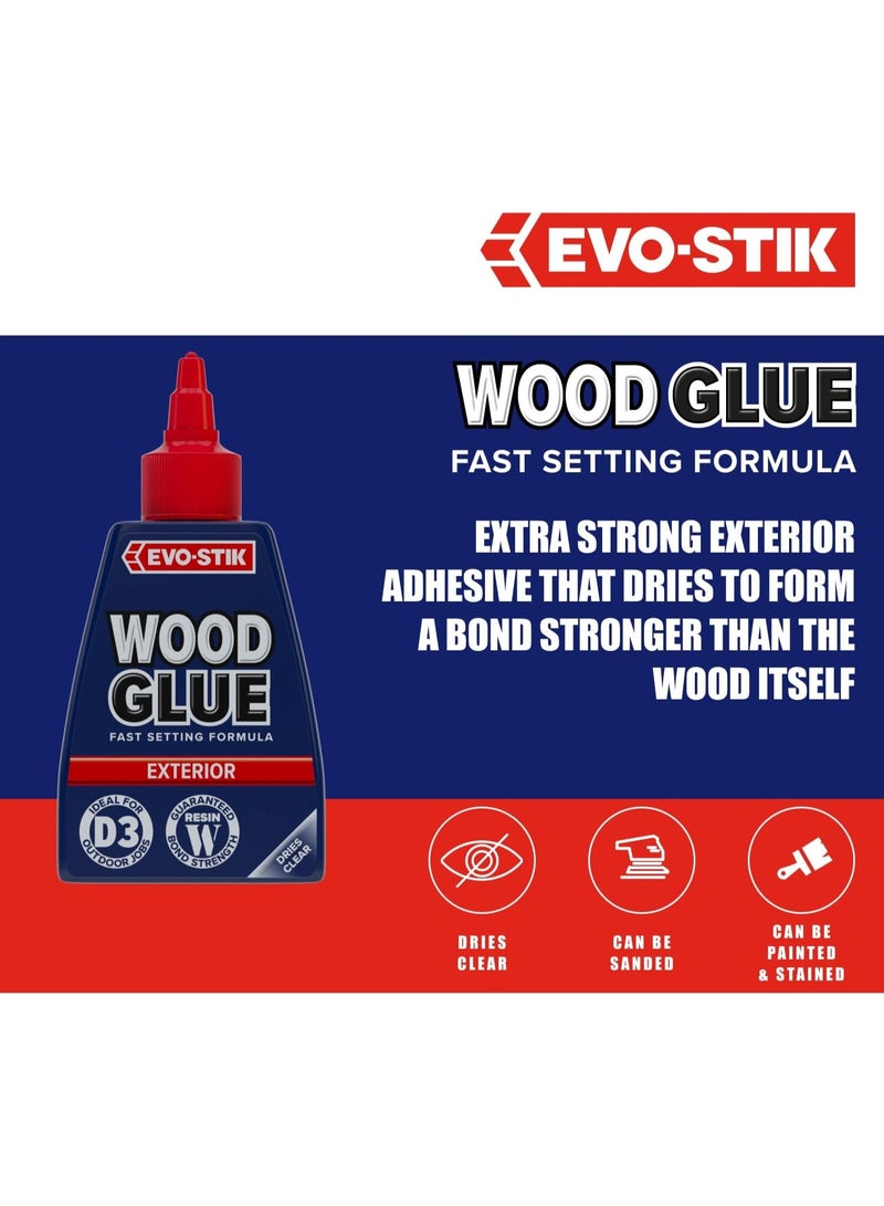 EVO-STIK Exterior Wood Glue D3 Weatherproof Extra Strong Fast Setting Dries Clear 125 ML - Image 3